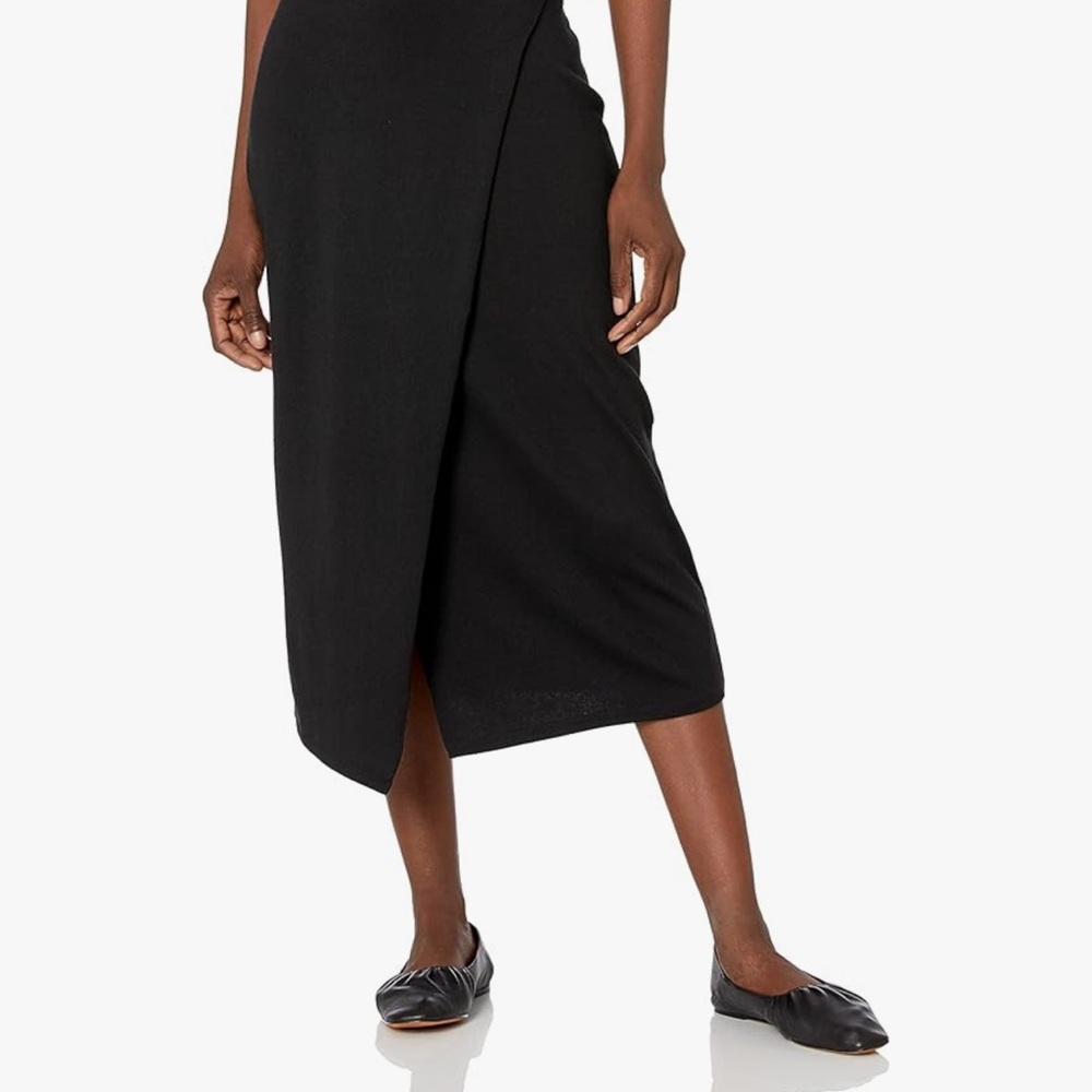 Vince Black Midi Wrap Skirt